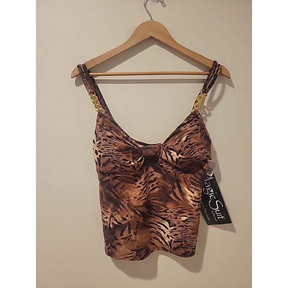 NWT Magicsuit By Miraclesuit 2 Piece Swimsuit Animal Print Slimming Shapewear 12 - Picture 2 of 10
